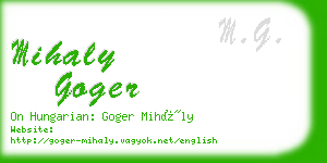 mihaly goger business card
